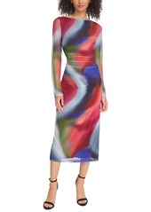 Vince Camuto Women's Printed Mesh Ruched Bodycon Dress - MULTI