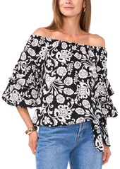 Vince Camuto Women's Printed Off-The-Shoulder Top - Rich Black