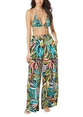 Vince Camuto Womens Printed Ring Strappy Bikini Top Wide Leg Cover Up Pants