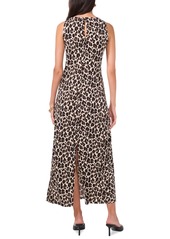 Vince Camuto Women's Printed Sleeveless Keyhole-Back Maxi Dress - Rich Black