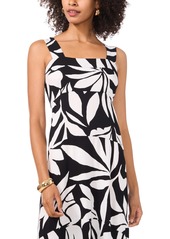 Vince Camuto Women's Printed Sleeveless Square-Neck Maxi Dress - Rich Black