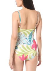 Vince Camuto Women's Printed V-Wire One-Piece Swimsuit - Multi