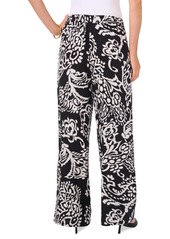 Vince Camuto Women's Printed Wide-Leg Pull-On Pants - Rich Black