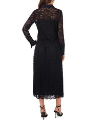 Vince Camuto Women's Pull-On A-Line Lace Midi Skirt - Rich Black