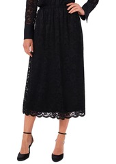 Vince Camuto Women's Pull-On A-Line Lace Midi Skirt - Rich Black