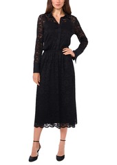 Vince Camuto Women's Pull-On A-Line Lace Midi Skirt - Rich Black