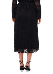 Vince Camuto Women's Pull-On A-Line Lace Midi Skirt - Rich Black