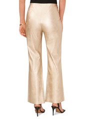 Vince Camuto Women's Pull-On Metallic Faux-Leather Flare Pants - Soft Gold