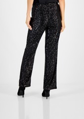 Vince Camuto Women's Pull-On Sequined Flared Pants - Rich Black