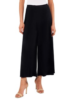 Vince Camuto Women's Pull On Wide Leg Ankle Pants - Rich Black
