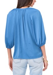 Vince Camuto Women's Raglan-Sleeve Button-Front Top - Vintage Blue