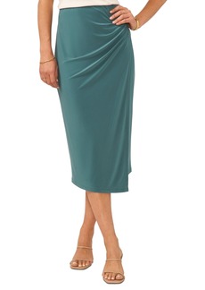 Vince Camuto Women's Ruched Faux Wrap Midi Skirt - Deep Alpin