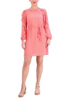 Vince Camuto Women's Ruffled Belted Dress - Coral