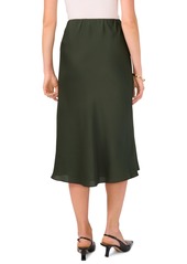 Vince Camuto Women's Satin A-Line Pull-On Midi Skirt - Military Green