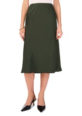 Vince Camuto Women's Satin A-Line Pull-On Midi Skirt - Military Green