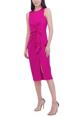 Vince Camuto Women's Satin Tuck-Waist Midi Dress - Magenta