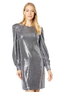 Vince Camuto Women's Sequin Cocktail Dress with Puff Sleeves