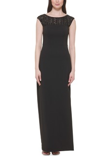 Vince Camuto Women's Sequin-Embellished Side-Slit Gown - Black
