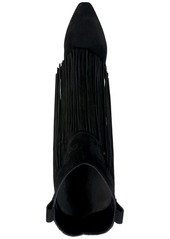 Vince Camuto Women's Shela Wide-Calf Fringe Cowboy Boots - Black