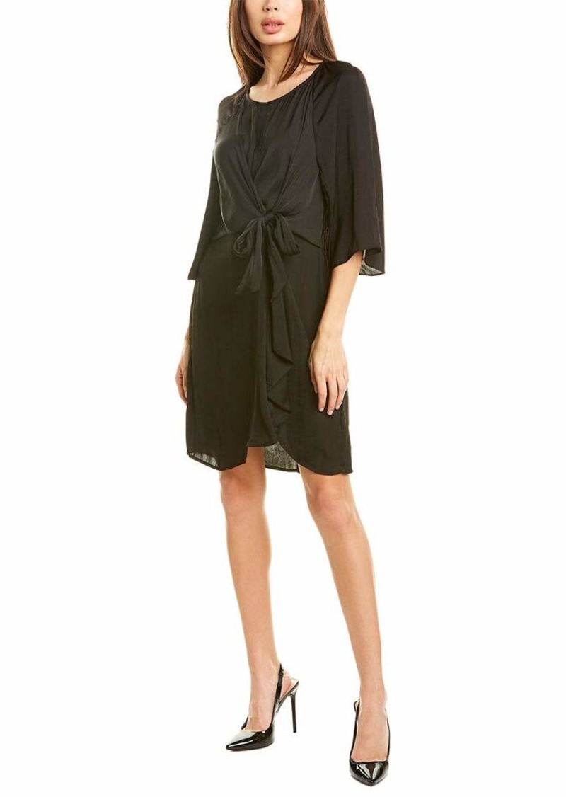 Vince Camuto Womens Drape Sleeve Tie Front Keyhole Rumple Dress