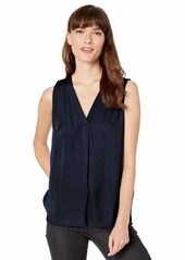 Vince Camuto Women's Sleeveless V-Neck Rumple Blouse  Extra Small