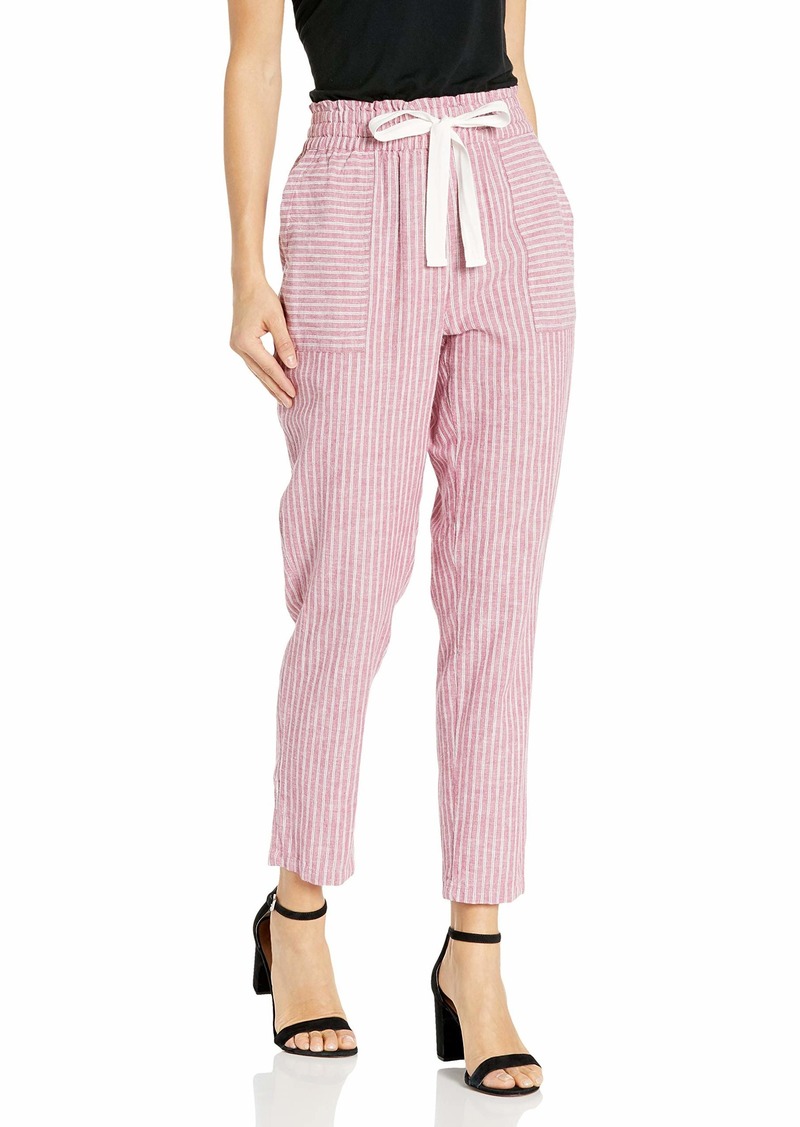 Vince Camuto Women's Slim Leg Pull On Drawstring Ticking Stripe Pants