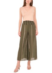 Vince Camuto Women's Smocked Striped Wide-Leg Pants - Olive Moss