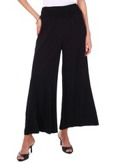 Vince Camuto Women's Smocked-Waist Wide-Leg Pants - Rich Black