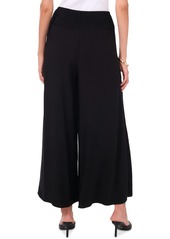 Vince Camuto Women's Smocked-Waist Wide-Leg Pants - Rich Black