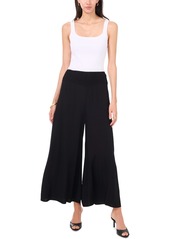 Vince Camuto Women's Smocked-Waist Wide-Leg Pants - Rich Black