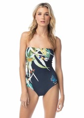 Vince Camuto Women's Standard Bandeau one Piece Swimsuit with lace Back