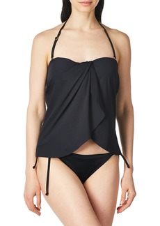 Vince Camuto Women's Standard Draped Bandini Top Swimsuit with Removable Straps