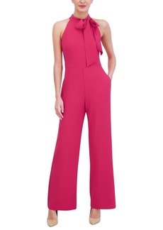 Vince Camuto Women's Stretch-Crepe Tie-Neck Sleeveless Jumpsuit - Hot Pink