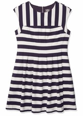 Vince Camuto Women's Stripe Ponte Fit and Flare Dress