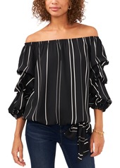 Vince Camuto Women's Striped Balloon-Sleeve Off-The-Shoulder Top