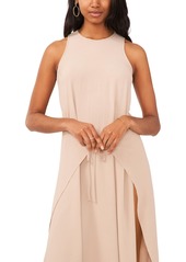 Vince Camuto Women's Tie-Front Slit Sleeveless Dress - Taupe