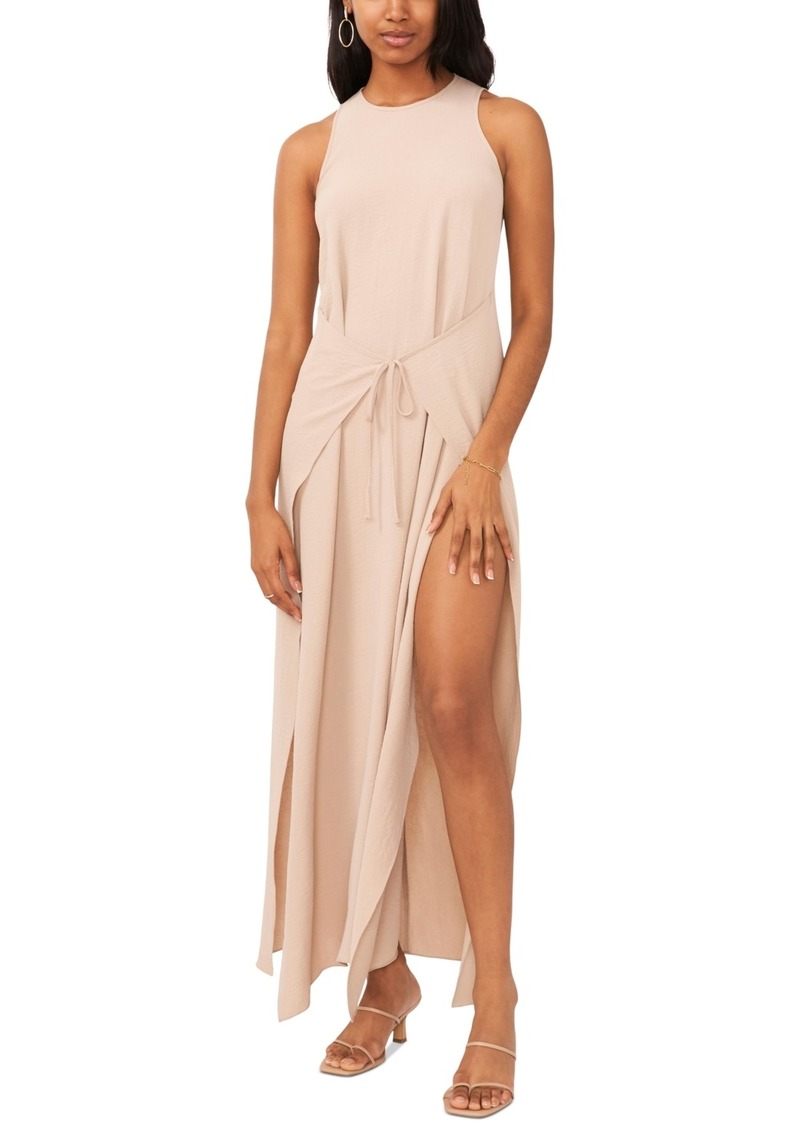 Vince Camuto Women's Tie-Front Slit Sleeveless Dress - Taupe