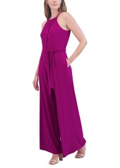 Vince Camuto Women's Tie-Waist Wide-Leg Jumpsuit - Magenta