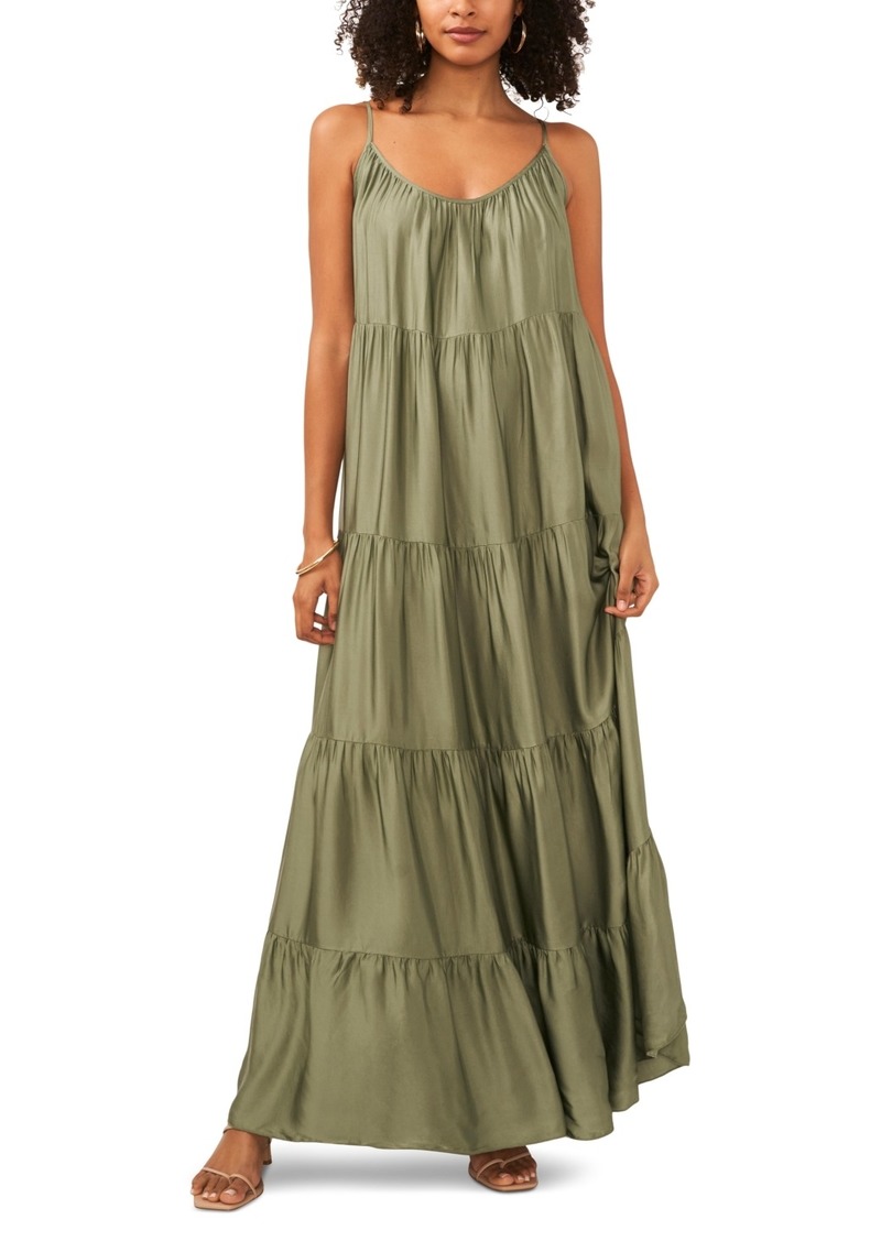 Vince Camuto Women's Tiered Maxi Dress - Olive Mist