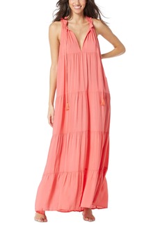 Vince Camuto Women's Tiered Maxi Dress Swim Cover-Up - Pop Coral
