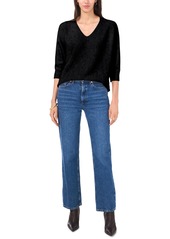 Vince Camuto Women's V-Neck Dolman-Sleeve Sweater - Rich Black