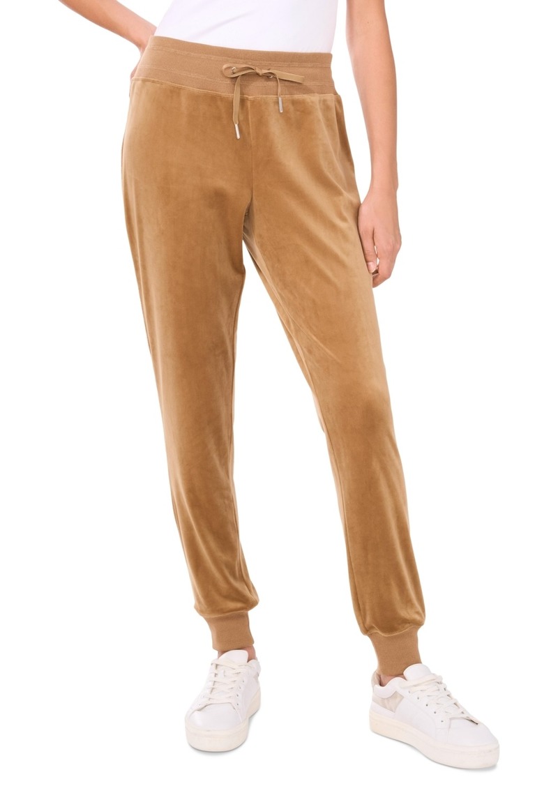 Vince Camuto Women's Velour Drawstring-Waist Jogger Pants - Camel