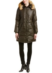 Vince Camuto Women's Waxy Parka with Faux-Fur Trim