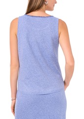 Vince Camuto Women's Whipstitched Sleeveless Sweater - Denim Heather