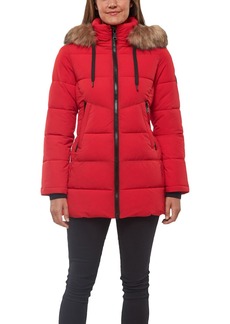 Vince Camuto Wellon Womens Faux Fur Water Resistant Puffer Jacket