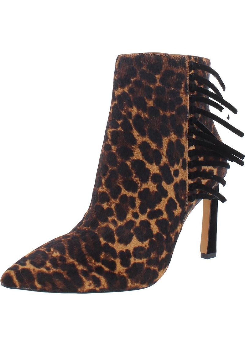 Vince Camuto Womens Calf Hair Animal Print Ankle Boots