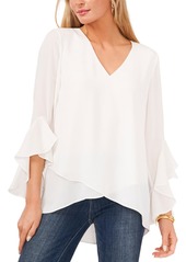 Vince Camuto Womens Chiffon V-Neck Blouse