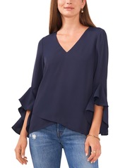 Vince Camuto Womens Chiffon V-Neck Blouse