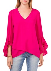 Vince Camuto Womens Chiffon V-Neck Blouse