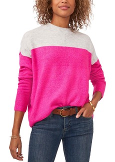 Vince Camuto Womens Crewneck Color Block Pullover Sweater